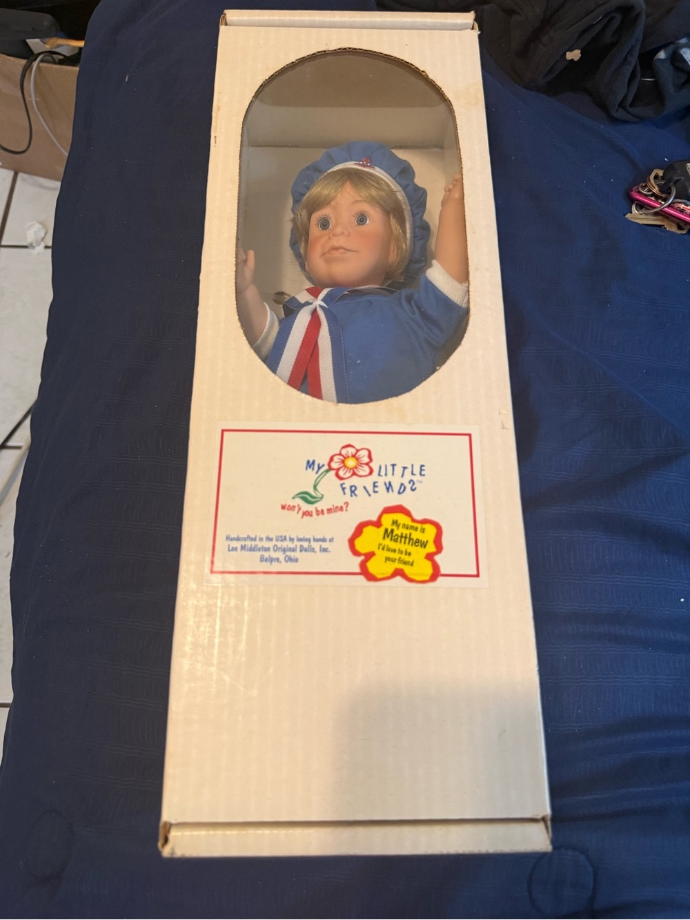 Lee Middleton Original Little Bible Sailor Boy Doll Blonde Blue Eyes In Box